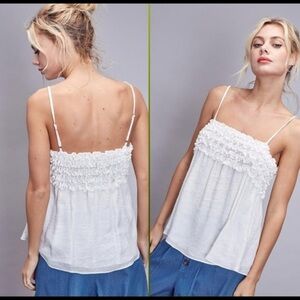 Ruffle Detail Cami-WHITE